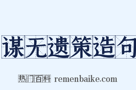 谋无遗策造句是什么意思的图片